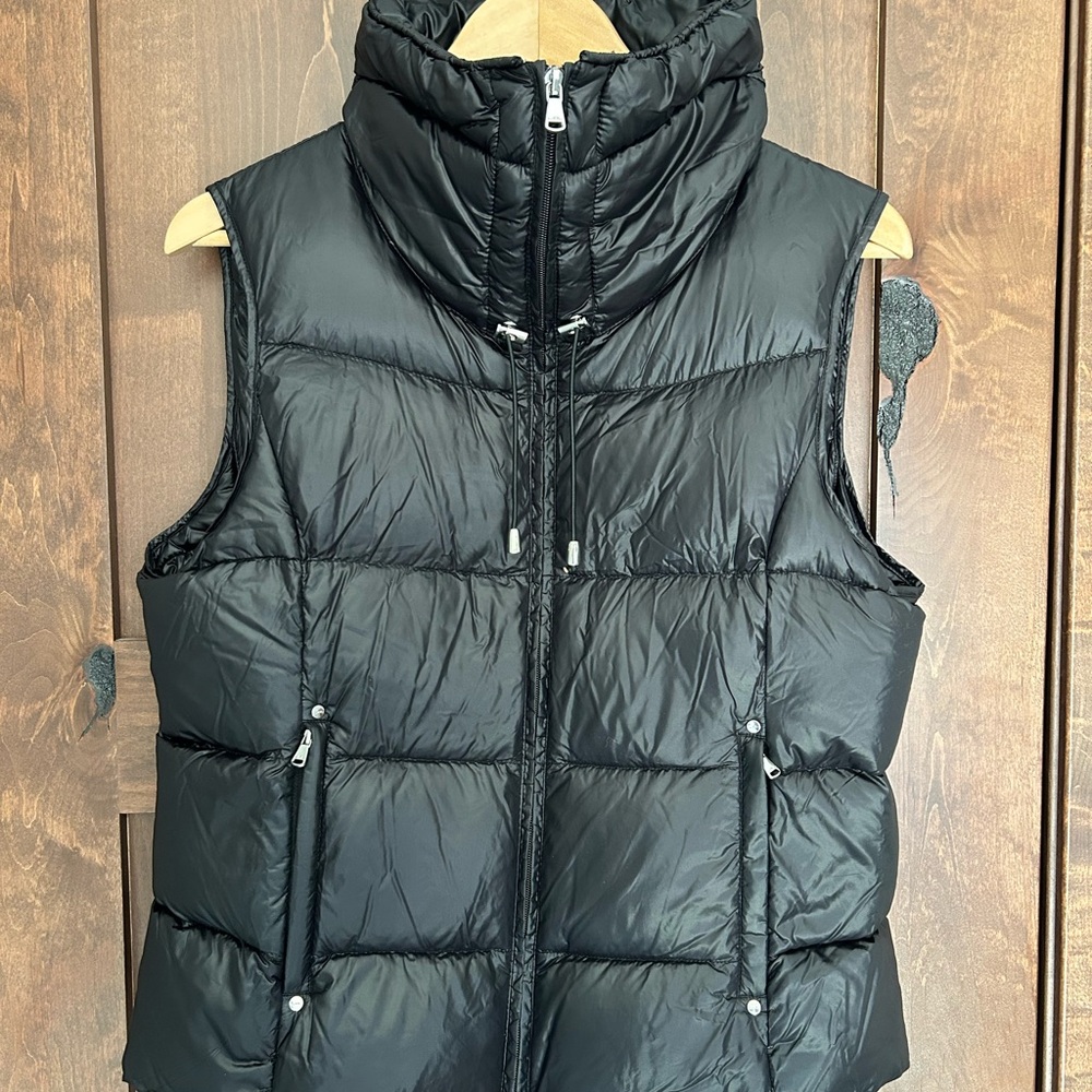 Lauren Ralph Lauren Black Puffer Vest Down Feathers Full Zip Women's Size M